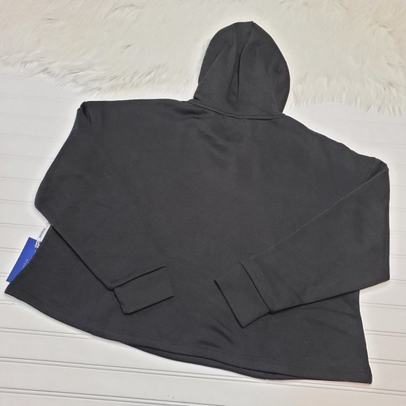 Aeropostale Fleece Pull Over Crop Hoodie Sweatshirt Size 1X Black Gold Blush New - Picture 2 of 8